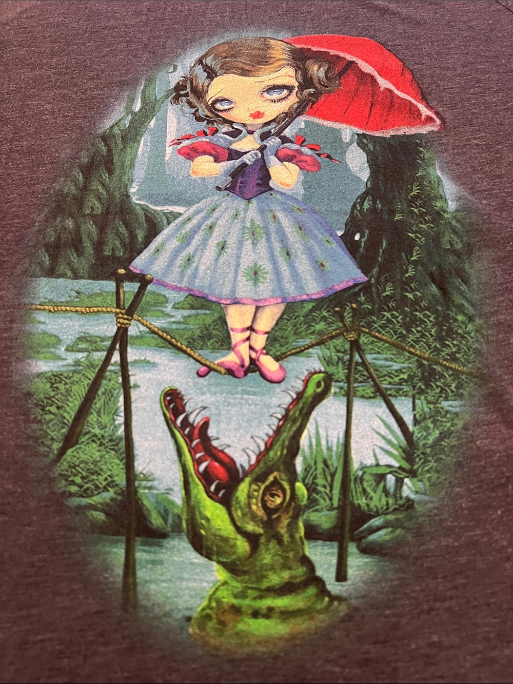 Tightrope Girls' Graphic Tee with Purple Crocodile Illustration - Picture 2 of 8